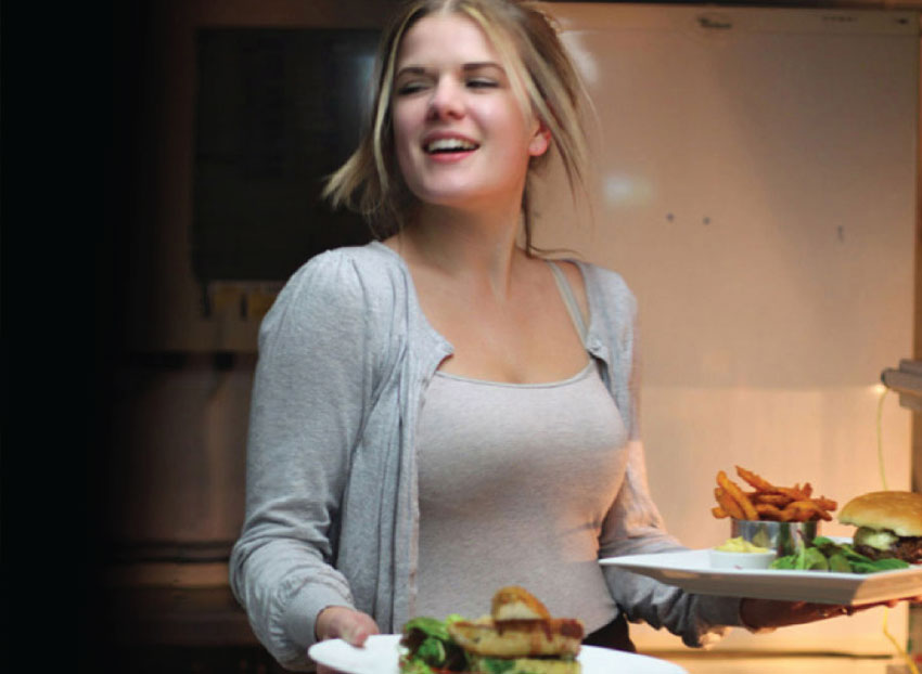 Waitress at the Cott Inn