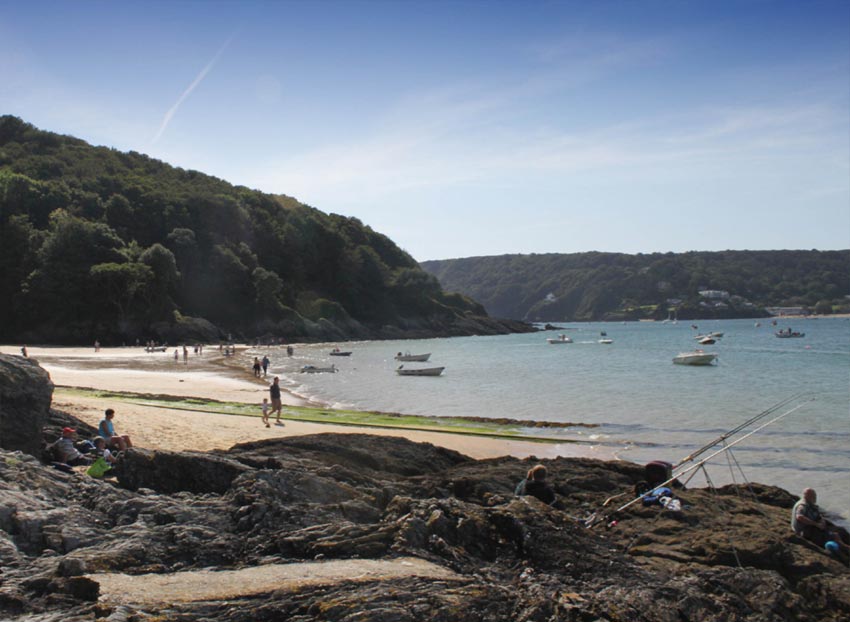 Sunny day at the beach in South Devon