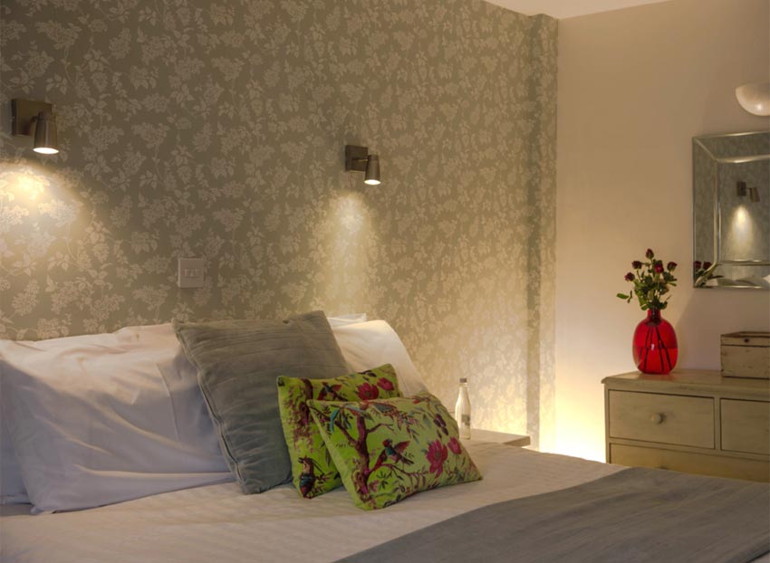Double bed in a hotel