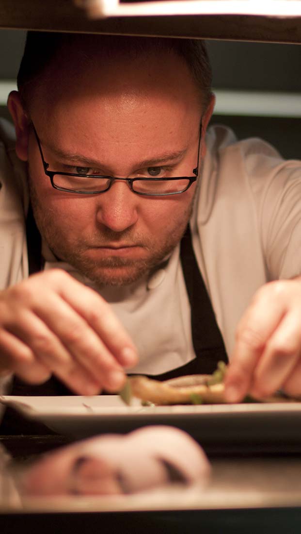 carefully plating up